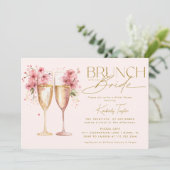 Invitation Brunch Avec La Fête des mariées Champagne Rose Bri (Debout devant)