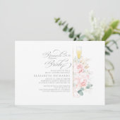 Invitation Brunch avec la Fête des mariées florale rose de la (Debout devant)