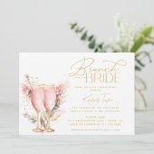 Invitation Brunch Avec La Fête des mariées Rose Bride Rose (Debout devant)