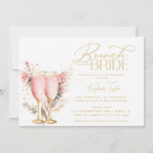 Invitation Brunch Avec La Fête des mariées Rose Bride Rose