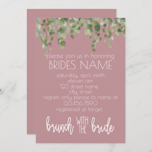 Invitation Brunch avec la mariée (Devant / Derrière)