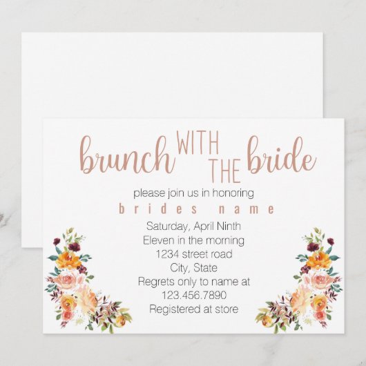 Invitation Brunch avec la mariée (Devant / Derrière)