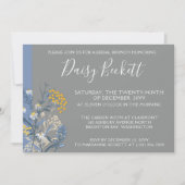 Invitation Brunch Avec La Mariée Botanique Baisy Jaune Marine (Devant)