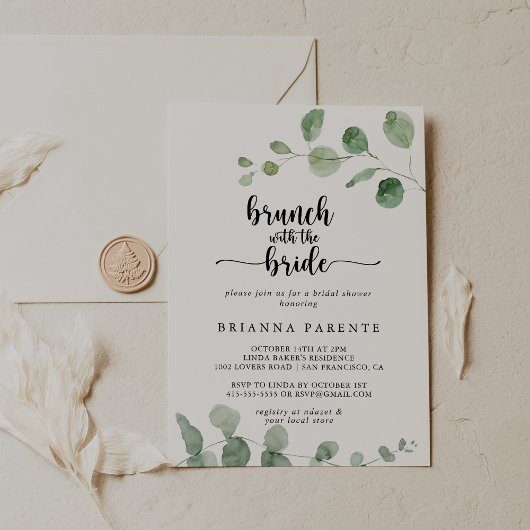 Invitation Brunch avec la mariée Delight Eucalyptus Douche