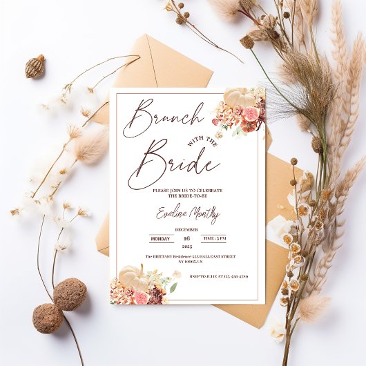Invitation Brunch avec la mariée Fête de douche de mariage de