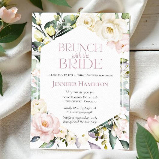 Invitation Brunch avec la mariée | Fête des mariées florale B