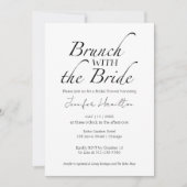 Invitation Brunch avec la mariée Fête des mariées noire et bl (Devant)