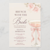 Invitation Brunch avec la mariée Ruban Rose Mariage Shower (Devant)