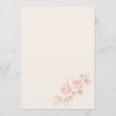 Invitation Brunch avec la mariée Ruban Rose Mariage Shower (Dos)