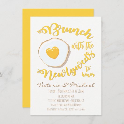 Invitation Brunch avec le nouveau marié Mariage (Devant / Derrière)