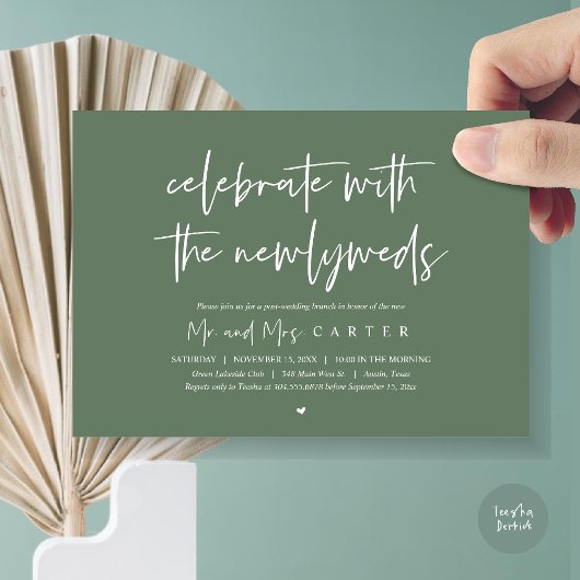 Invitation Brunch avec les jeunes mariés, après la fête de ma