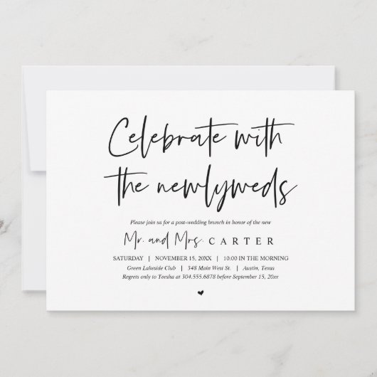 Invitation Brunch avec les jeunes mariés, après le mariage (Devant)