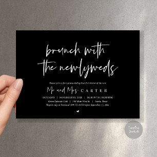 Invitation Brunch avec les jeunes mariés, mariage de poste, N