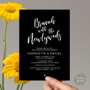 Invitation Brunch avec les jeunes mariés, Mariage Elopement