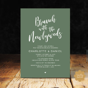 Invitation Brunch avec les jeunes mariés, Mariage Elopement