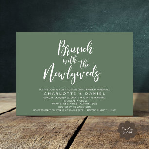 Invitation Brunch avec les jeunes mariés, Mariage Elopement