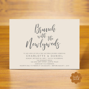 Invitation Brunch avec les jeunes mariés, Mariage Elopement