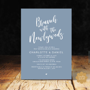 Invitation Brunch avec les jeunes mariés, Mariage Elopement