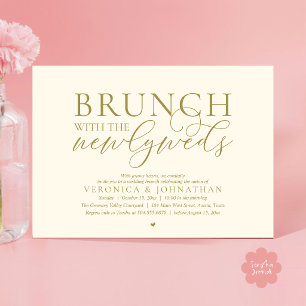 Invitation Brunch avec les jeunes mariés, Mariage Or Jaune