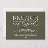 Invitation Brunch avec les jeunes mariés, mariage vert olive (Devant)