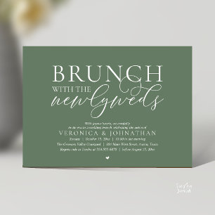Invitation Brunch avec les jeunes mariés, mariage vert sauge