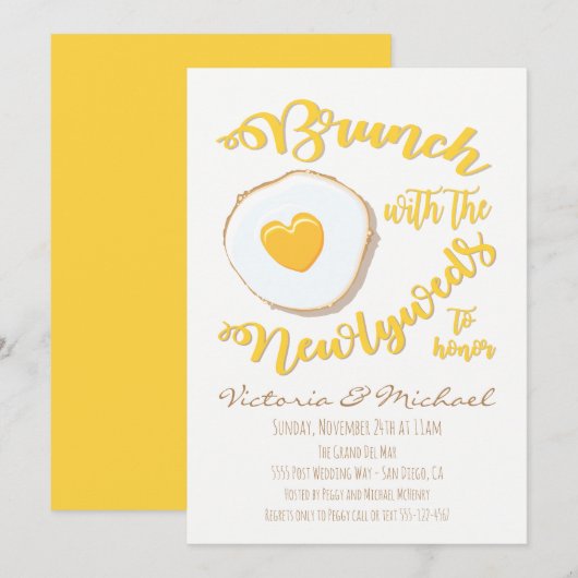 Invitation Brunch avec les jeunes mariés Post Mariage (Devant / Derrière)
