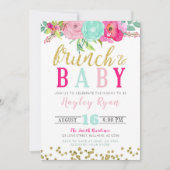 Invitation Brunch & Baby Fleurs d'été Boho Parties scintillan (Devant)