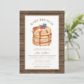 Invitation Brunch Baby shower à la crêpe blanc rustique (Debout devant)