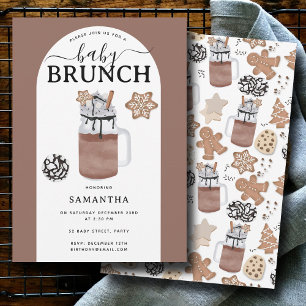 Invitation Brunch Baby Shower Chocolat Chaud Cookies & Cocoa