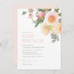 Invitation Brunch Baby shower Floral rose<br><div class="desc">Invitations amis et famille à partager dans la joie de l'arrivée de votre petit avec cette invitation baby shower,  avec des fleurs d'aquarelle aux couleurs pastel.</div>