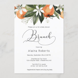 Invitation Brunch Baby shower Orange Blossom