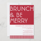 Invitation Brunch & Be Merry Green Red Christmas Brunch (Devant)