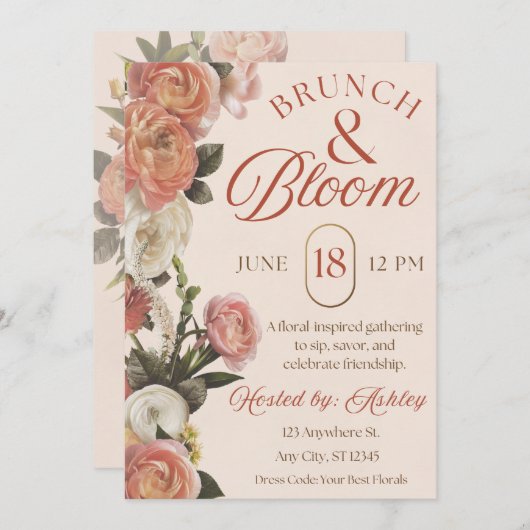 Invitation Brunch & Bloom (Devant / Derrière)