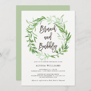 Invitation Brunch botanique de guirlande de feuille et