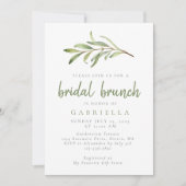 Invitation Brunch botanique moderne Sage vert (Devant)