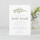 Invitation Brunch botanique moderne Sage vert (Debout devant)