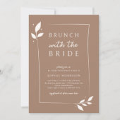 Invitation Brunch Botanique Tan Avec La Fête des mariées De M (Devant)