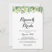 Invitation Brunch botanique verdoyant avec douche de mariée (Devant)