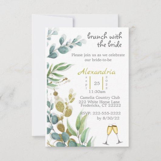 Invitation Brunch Bridal Shower (Devant)