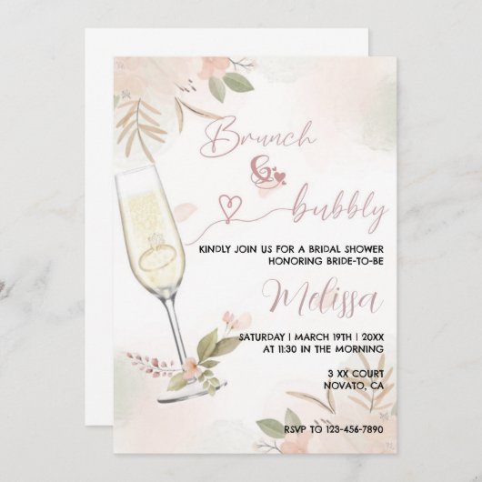 Invitation Brunch & Bubbly (Devant / Derrière)