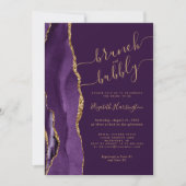 Invitation Brunch & Bubbly Agate Violet Mariage (Devant)
