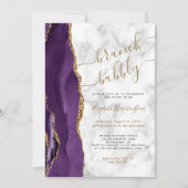 Invitation Brunch & Bubbly Agate Violet Mariage (Devant)