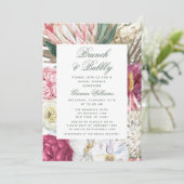 Invitation Brunch & Bubbly Aquarelle Fête des mariées florale (Debout devant)