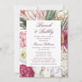 Invitation Brunch & Bubbly Aquarelle Fête des mariées florale (Devant)