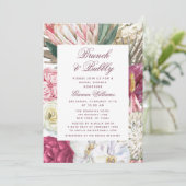 Invitation Brunch & Bubbly Aquarelle Fête des mariées florale (Debout devant)