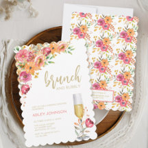 Brunch Bubbly Aquarelle Floral Automne Fête des ma