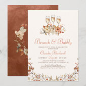 Invitation Brunch Bubbly Automne Fête des mariées (Devant / Derrière)