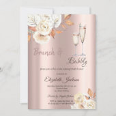 Invitation Brunch & Bubbly Autumn Flowers Fête des mariées (Devant)