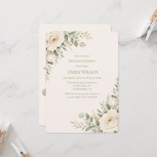 Invitation Brunch & Bubbly aux Crème et Sauge Verte