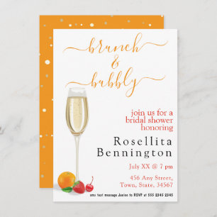 Invitation Brunch Bubbly Belle Fête des mariées budgétaire